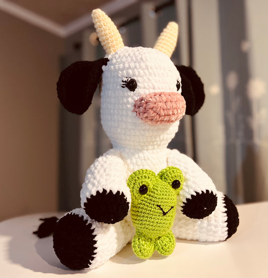 Crochet Cow, Stuffed Animals, Stuffed Toys, Stuffed Cattle, Crochet Animals, Crochet Toys, Crochet Soft Toys, Fair Trade Soft Toys